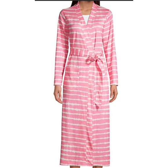 Lands' End Intimates & Sleepwear Lands End Pink Tie Dye Stripe Robe